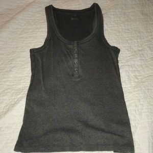 Dark grey henley racer back tank top